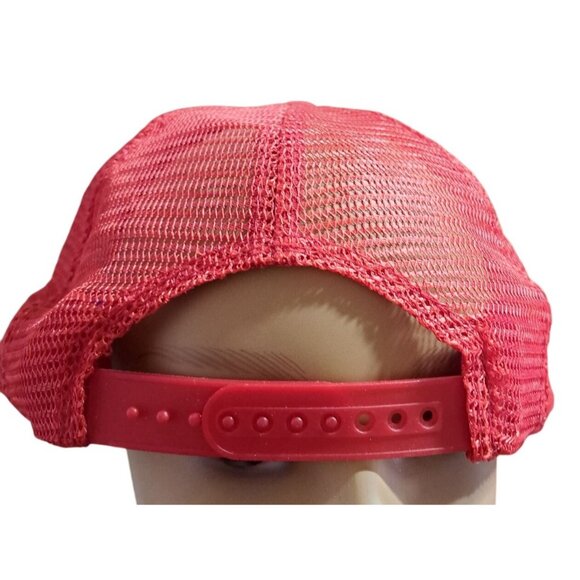 Vintage Frankenmuth Michigan Red Snapback Trucker Hat With Cityscape Design - Picture 2 of 3